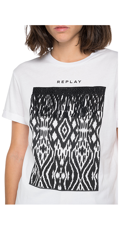 ライトコットンジャージーTシャツイカットプリント 詳細画像